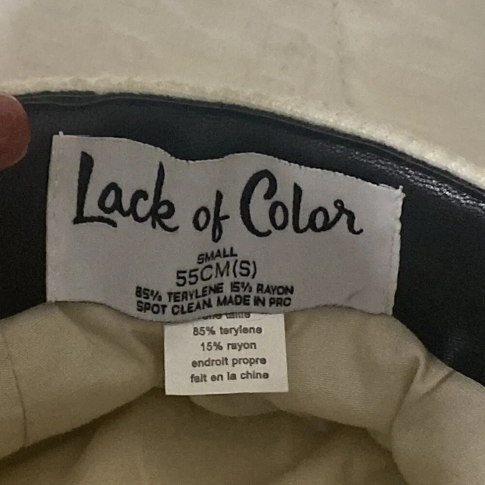 Lack of Color Small Cream Colored Hat See Video